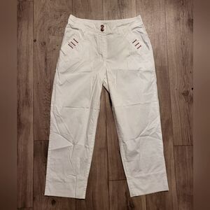 Love Moschino Jeans Donna Crop White Pants Size 2